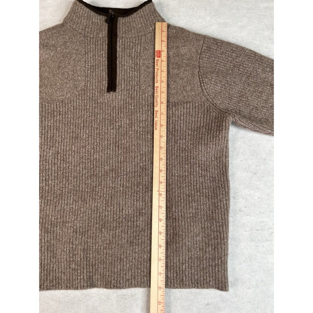 LL Bean Waterfowl Sweater Men's Size Small Brown 100% Merino Lambswool Wool - Picture 4 of 8